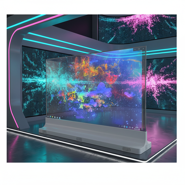 Transparent OLED Screen 30/55/77INCH Indoor Use 400-600cd Brightness 4K  2.1 Capacitive/Infrared Touchscreen Anti-Reflection