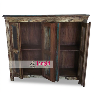 Aparador Rústico Vintage de Madera Reciclada con 4 Puertas, Mueble de Almacenamiento para Sala de Estar, Comedor o Cocina - Product Image 6