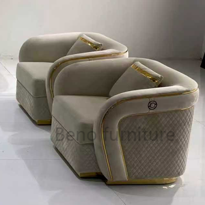 Italian Modern <b>Living</b> <b>Room</b> <b>Sofa</b> Set Design Leisure Sectional White Fabric Couch Set with Round Armed Design - Product Image 2