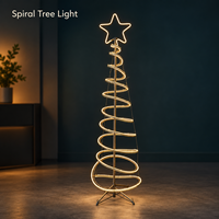 Guirlande lumineuse LED spirale de Noël 1,5m 1,8m avec étoile 2700K, lampe décorative d'intérieur AC 220V IP44, portable et facile à installer