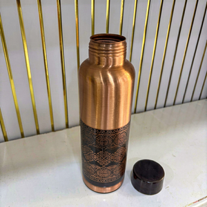 Botella de Agua de Cobre con Diseño Oriental, Doble Pared, Gran Capacidad, Ecológica, Portátil, para Viajes - Product Image 1