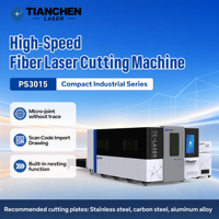 Machine de découpe laser à fibre CNC haute vitesse PS3015 avec contrôle Cypcut, refroidissement par eau et IA automatique pour le traitement de tôles métalliques