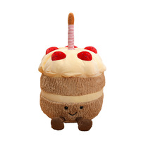 Peluche gâteau d'anniversaire mignonne et douce avec bougie, pour machine à griffes d'arcade, fourniture en gros
