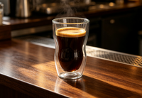 Tasses en verre borosilicate haut de gamme personnalisées faites à la main, fines, torsadées, à double paroi, pour café, latte, expresso