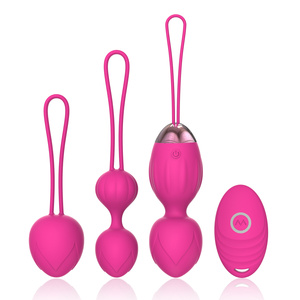 Amazon Hot Sell 2 In 1 Kegel Bälle Kit Ben Wa Bälle Silikon Fernbedienung Vibrator Ei Für Frauen - Product Image 1