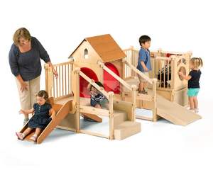 อุปกรณ์สนามเด็กเล่นในร่มที่ปรับแต่งได้ ปลอดภัย และเป็นมิตรกับสิ่งแวดล้อม ออกแบบอย่างมืออาชีพด้วยไม้สำหรับเด็ก - Product Image 3