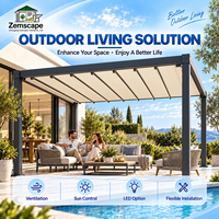 Pergola extérieure en PVC motorisée, auvent rétractable, imperméable, pour piscine, jardin, cour