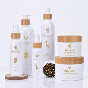 Tre Rỗng Bao Bì Mỹ Phẩm 50Ml 60Ml 100Ml 120Ml 250Ml <span class=keywords><strong>500Ml</strong></span> Chai Nhựa Trắng Với Nắp Tre - Product Image 1