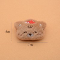 En gros, appliques en peluche en forme de visage d'ours, patchs animaux brodés rembourrés mignons pour pinces à cheveux DIY, vêtements, sacs et accessoires de loisirs créatifs