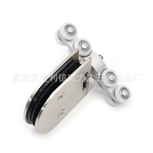 F-406 Stainless Steel Glass Door Roller 120kg Load 10mm Shaft <b>Brushed</b> Finish For Sliding Glass Doors - Product Image 3