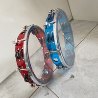 Wholesale Adjustable-tune Hand Tambourine Childrens Percussion Instrument Colorful Plastic Clapper Toy Made in China in Stock
