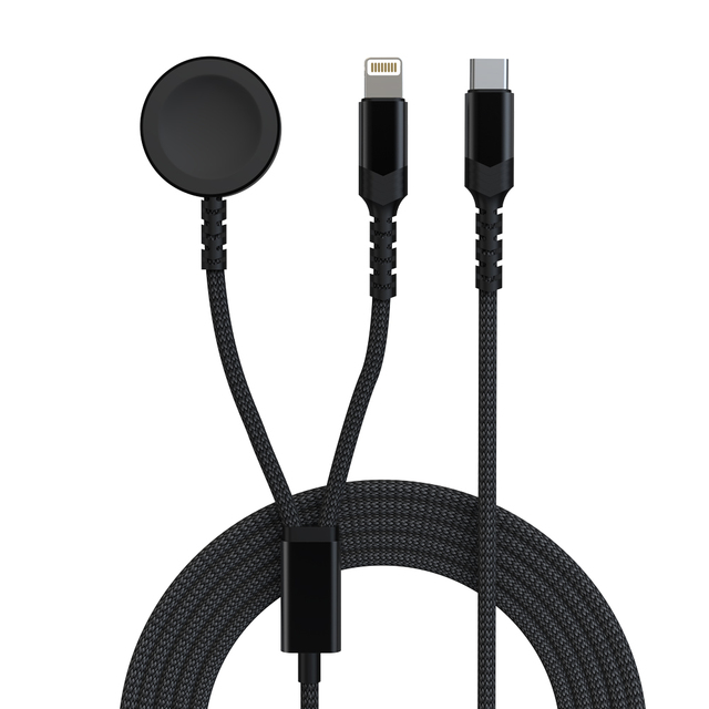 Magnetic 2 in 1 Charging Cable USB C to USB C & iWatch Wireless Fast Charger for iPhone iPad Apple Watch