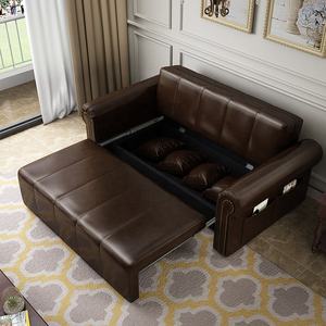 Dernier modèle de mobilier de chambre à coucher au prix de gros Canapé-lit escamotable moderne en similicuir confortable et personnalisé avec accoudoir pour la maison - Product Image 2