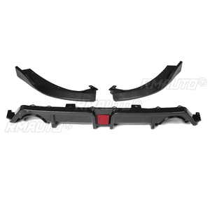 Diffuseur de pare-chocs arrière 3 pièces aspect fibre de carbone/noir, séparateur de lèvre, spoiler, protection de pare-chocs pour Honda Civic 2016-2019 - Product Image 4