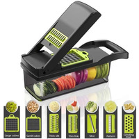Mandoline multifonctionnelle 158-1-A, 10 pièces, pour fruits et légumes, coupe-légumes en plastique, coupe-pommes de terre
