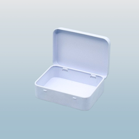 Boîte en métal rectangulaire sculptée sur mesure avec couvercle à charnière recyclable pour cadeau et artisanat, chargeur de transport et disque flash USB