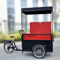 Vélo- glacier solaire avec réfrigérateur-congélateur, stand de limonade et chariot à jus frais à vendre