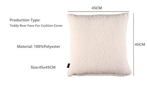 Cojines decorativos para el hogar modernos cuadrados 45X45CM <span class=keywords><strong>funda</strong></span> de cojín de piel sintética de oso de peluche suave - Product Image 2