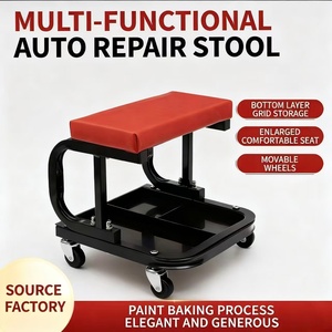 Tabouret roulant universel pour réparation automobile avec plateau de rangement – Idéal pour atelier et déplacement - Product Image 5