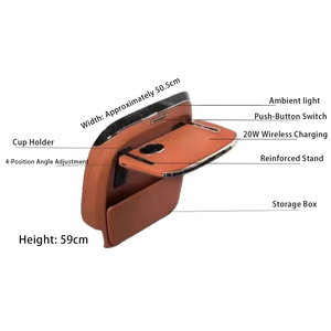 Table pliante pour voiture avec porte-gobelet, petite table rouge multifonctionnelle pour voiture, bureau pliable pour siège arrière de voiture pour Haval H9 ZB-48 C - Product Image 4