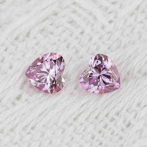 Anillo con Piedra Suelta <span class=keywords><strong>de</strong></span> Moissanita Rosa en Forma <span class=keywords><strong>de</strong></span> Corazón, Creada en Laboratorio, para Joyería, Tamaños 3*3mm/3.<span class=keywords><strong>5</strong></span>*3.5mm/4*4mm, 10-50 <span class=keywords><strong>Puntos</strong></span>, Certificación CAL - Product Image 3