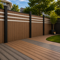 Panneau de clôture décoratif WPC, résistant au vent et à l'eau, design à lattes contemporain pour jardin et cour, solution fiable pour l'intimité