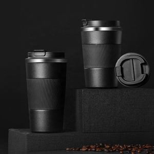Custom Vacuum Double Wall Stainless Steel Coffee Cup Silicone Sleeve and Lid - Product Image 4