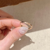 Ins-Style Senior Minimalistischer Schmuck Edelstahl Roségold Dünner Matter Fingerring für Damen