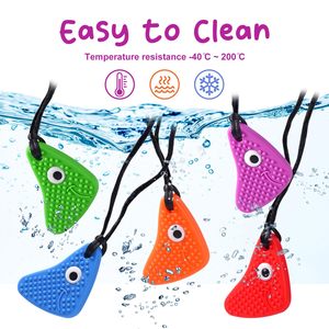 ยางกัดซิลิโคนเกรดอาหารแบบนิ่ม ปลอดสาร BPA สำหรับเด็กออทิสติก สร้อยคอแบบเคี้ยวสีรุ้ง - Product Image 3