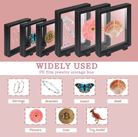 Vente en gros de film PE transparent Boîte à cadre flottant 3D Boîte de présentation de bijoux Boîte transparente de support de cadre d'affichage de pièce de monnaie de médaille