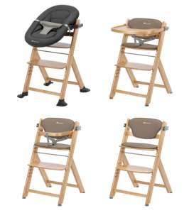 Chaise haute multifonction pour bébé Bebeconfort Timba 2 avec coussin, chaise scandinave en bois naturel pour bébé de 6 mois à 9 ans - Product Image 4