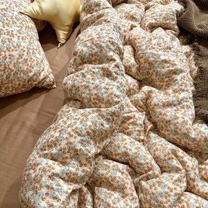 Ensemble de couette style crème, double couche de gaze, respirant, en laine, résistant à l'eau, 300 fils/cm² - Product Image 3