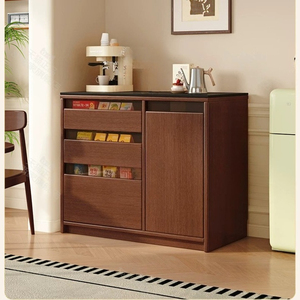 Buffet de café modulaire <span class=keywords><strong>en</strong></span> bois, meuble de rangement autoportant haut avec panneau arrière perforé et étagères réglables - Product Image 2