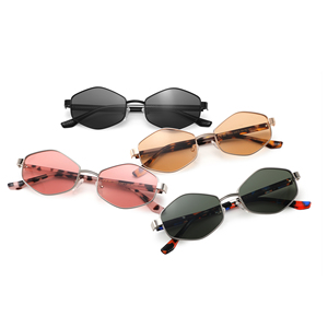 New <strong>Design</strong> <strong>Fashion</strong> Oval Metal Frame Sunshade <strong>Glasses</strong> Vintage Light Lens Acetate Arms Sun <strong>Glasses</strong> Polarized Women Sunglasses - Product Image 2