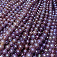 9-11mm AAAA naturel violet rond Edison perle grande taille perle d'eau douce en vrac pour l'artisanat fabrication de bijoux en vrac en gros