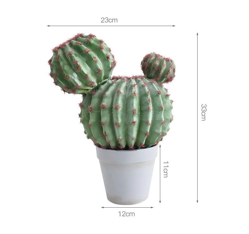 Petite boule de cactus à deux têtes en velours rouge