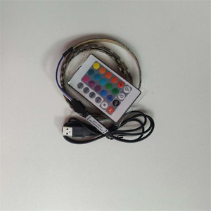 Mini <span class=keywords><strong>bande</strong></span> <span class=keywords><strong>lumineuse</strong></span> USB à <span class=keywords><strong>LED</strong></span>, 24 clés, télécommande, bricolage, décor de fond de la télévision d'intérieur, <span class=keywords><strong>bande</strong></span> <span class=keywords><strong>lumineuse</strong></span> - Product Image 6