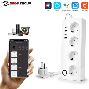 {Manufacturer}Tuya Phone App Remote Control Smart Life Usb Smart Extension EU <b>Socket</b> Wifi Power Strip - Product Image 2