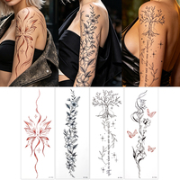 Autocollants de tatouage temporaire non toxiques pour femmes, motif graphique audacieux personnalisé, flamme abstraite rouge vibrante, papillon, art corporel artistique