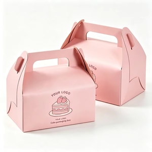Wholale Bakery Box with Your Brand LOGO Foldable Cup Cake Sweet <strong>Mini</strong> Package Window Snack <strong>Chocolat</strong> - Product Image 4