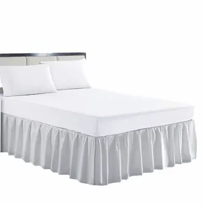 Хлопковая Пылезащитная юбка с оборками для кровати, Королевский размер, белая юбка для кровати