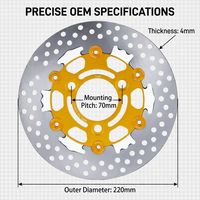 Disque de frein flottant NCY 220 mm pour scooter NIU N1S BWS, rotor de frein haute performance en acier inoxydable 220704 mm, modification
