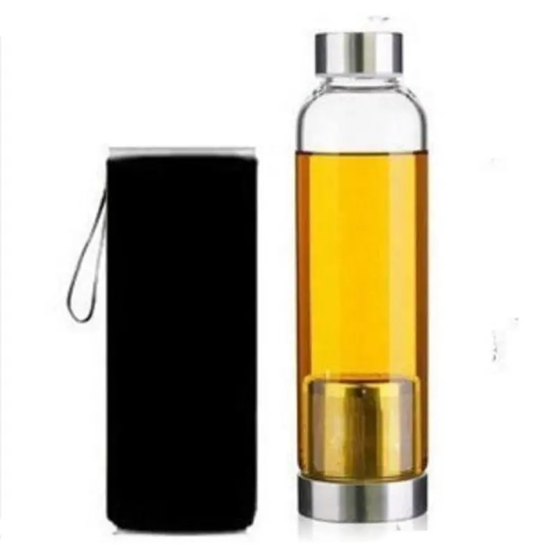 Botol air kaca bebas Bpa, botol air kaca bebas Bpa, dapat digunakan kembali, tutup anti bocor, lengan Neoprene, borosilikat tinggi 32 oz
