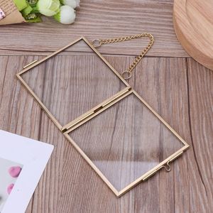 Creative DIY Chain Retro Metal <b>Photo</b> <b>Frame</b> High Translucent <b>Glass</b> <b>Photo</b> <b>Frame</b> Specimen Folder 2 Size Optional - Product Image 4