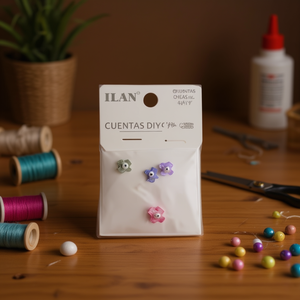 Perline di Conchiglia Ilan 10x10 mm con Design a Occhio Incrociato per Artigianato Fai-da-Te - Product Image 2