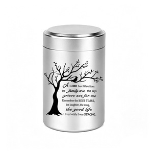 Urne funéraire commémorative en alliage d'aluminium pour cendres d'animaux et de restes humains, sculptée en forme d'arbre généalogique, pour chiens, chats et cendres humaines - Product Image 6