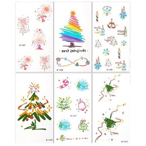สติกเกอร์ลายการ์ตูนคริสต์มาสแบบชั่วคราว กันน้ำ สำหรับสัตว์เลี้ยง งานปาร์ตี้ เด็กๆ ดีไซน์สีขาว ขนาดเดียว พิมพ์ดิจิทัล - Product Image 1