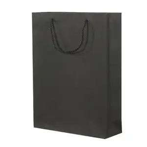 Exquisite black cardboard paper bag custom clothes gift bag