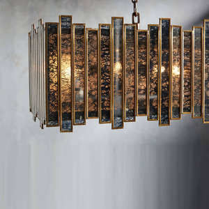 Lustre de Restaurant rustique moderne Simple créatif longue Table à manger Bar lustre en verre fumé de luxe - Product Image 2