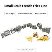 Ligne de production de chips de pommes de terre semi-automatique industrielle miniature, équipement de transformation des chips en acier inoxydable, à vendre